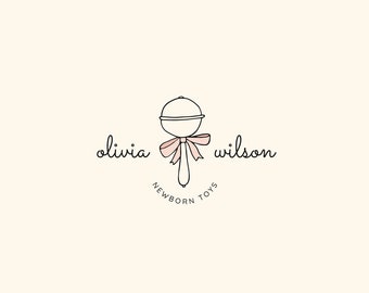 OLIVIA Brand Assets | Baby Premade Logo Design, Cute Logo, Newborn Logo, Toys Logo, Hand drawn Logo, Baby Branding