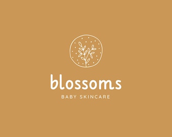 Blossoms Baby Logo Design: Hand-Drawn Line Art (Digital Files)
