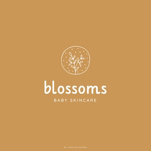 BLOSSOMS-merkitems | Premade logo-ontwerp baby, schattig logo, logo pasgeborene, speelgoedlogo, handgetekende babylogo, babybranding