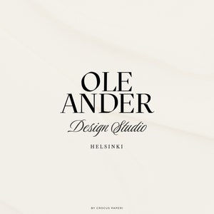Activos de marca OLEANDER / Diseño de logotipo prefabricado de lujo, logotipo de diseño de interiores, logotipo de tienda de lujo, logotipo de spa, logotipo de joyería, tarjeta de visita de lujo