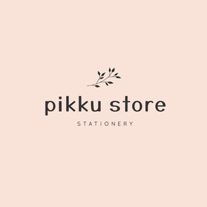 Kit da marca PIKKU | Logotipo botânico, padrão, ícones, ilustrações de arte linear, cartões de visita