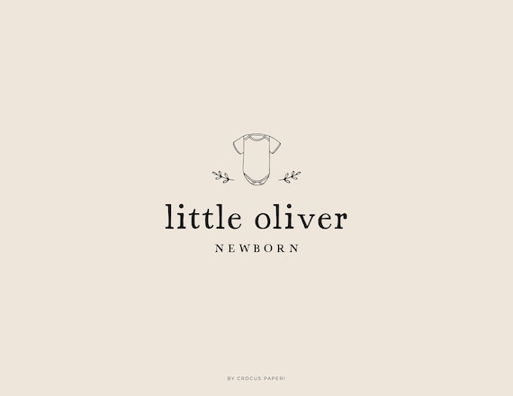 LITTLE OLIVER Brand Assets | Baby Premade Logo Design, Cute Logo, Newborn Logo, Daycare Logo, Hand drawn Logo, Baby Branding, Onesie Logo