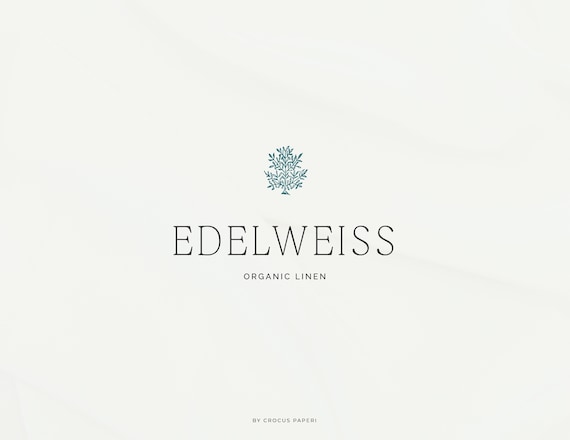 EDELWEISS Brand Assets | Luxury Premade Logo Design, Clothes Logo, Home Decor Logo, Fashion Brand Logo, Linen Logo, Luxury Business Card