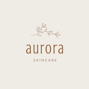 AURORA Brand Kit | Botanical Logo, Pattern, Icons, Line Art Illustrations, Business Cards