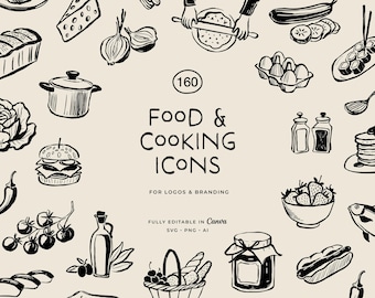 Food Illustrations: Hand-Drawn Kitchen Clipart (PNG, SVG, Vector)