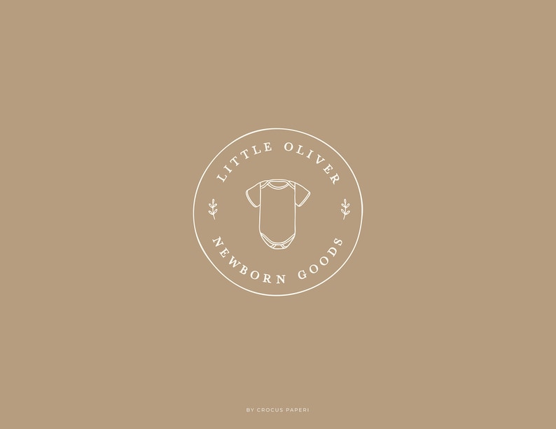 May include: White logo on a brown background with the text "Little Oliver Newborn Goods" in a circle with a small baby onesie inside.
