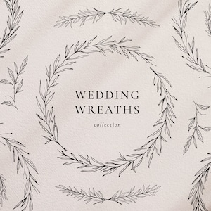 WEDDING Wreaths, Laurels & Crests | Line Art, Hand-drawn, Vector