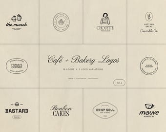 Cafe & Bakery Logo Templates: Restaurant Branding Kit (Canva, Illustrator, Photoshop)