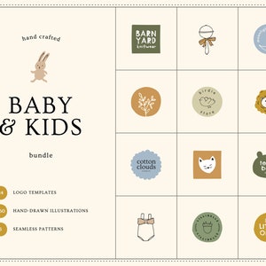 BABY & KIDS Logos Doodles Patterns | FREE Customization