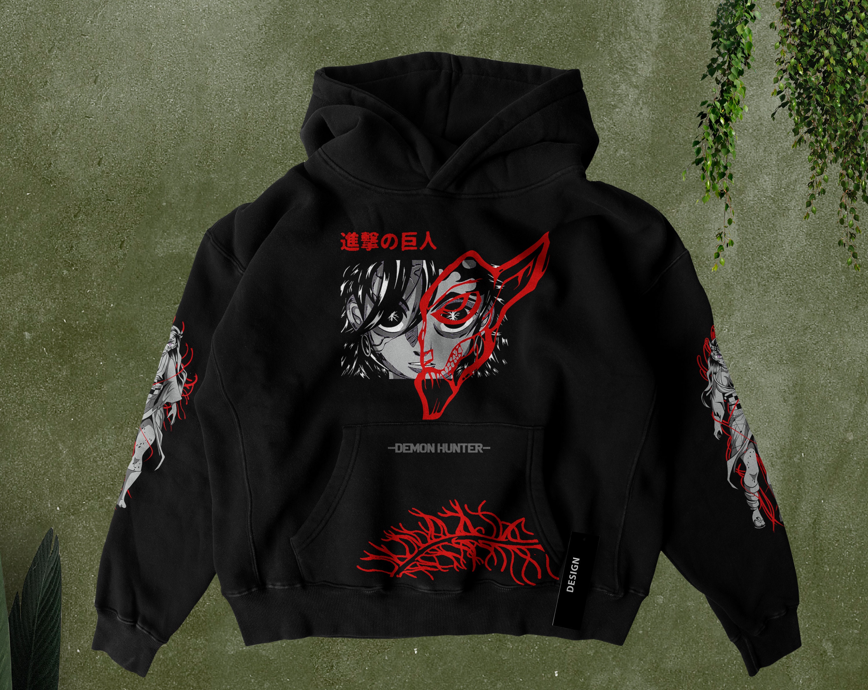 Symish Anime Sudadera con capucha de anime de Tanjiro Hashibira Nezuko  Sudadera de manga larga de anime para disfraz