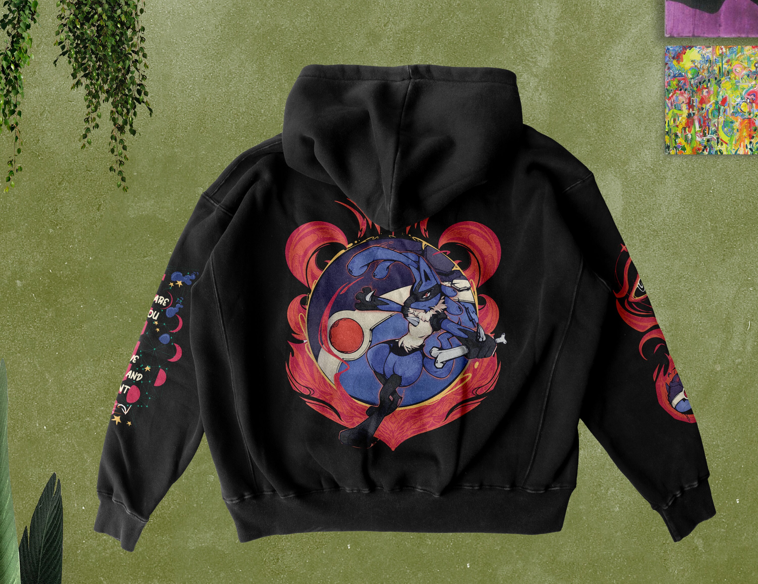 Lucario hoodie with ears sale