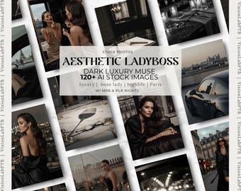 130 imágenes de archivo AI de lujo oscuro – Moody LadyBoss Images para medios sociales