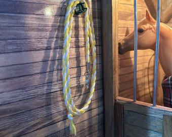 Silver Yellow and White Model Horse Lungeline 1:9 scale