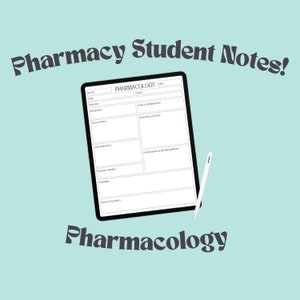 Pharmacology Notes Minimalist Template, Instant Digital PDF Printable Download, Pharmacy School, Goodnotes, Studying, Back to School
