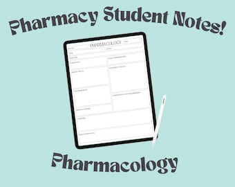 Pharmakologie Notizen Minimalist Vorlage, sofortiger digitaler PDF druckbarer Download, Apothekerschule, Goodnotes, Studium, Schulanfang