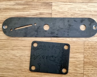 Telecaster Raw Metal Control Plate Set Slanted Switch