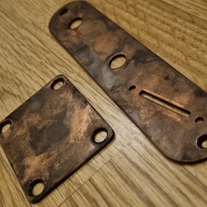 Telecaster Aged Copper Neck & Control Plate Set - Slanted Switch