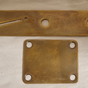 Telecaster Aged Brass Control Plate & Neck plate set.