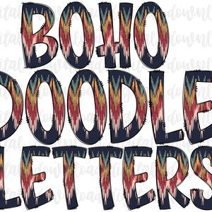 Boho Doodle Letters