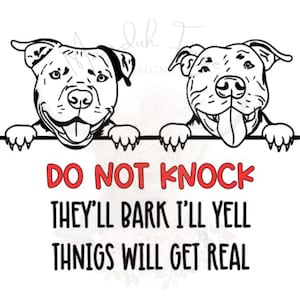 Pitbull Do Not Knock SVG