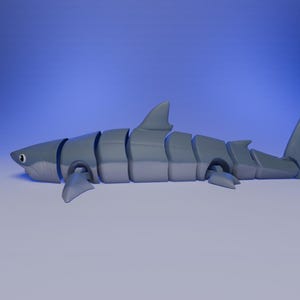 Coralfin Shark STL | Articulated 3D Printable Shark Model | Print-in-Place