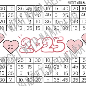 2025 Budget Savings Challenge | Save 2025 in 2025 | Digital Product | Pink