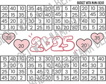 2025 Budget Savings Challenge | Save 2025 in 2025 | Digital Product | Pink