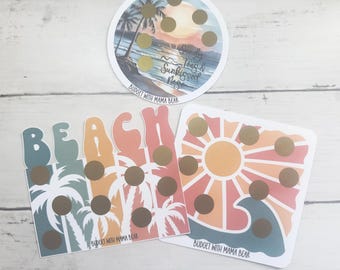 Beach/Summer Themed Cut Out Savings Challenges | Group of 3 | Savings | Scratch Offs