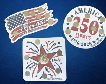 250 Celebration Of America | Cut Outs | Savings Challenge | Scratch off | Set of 3