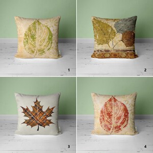 Fall Time Pillow Cover|Autumn Worn Out Effect Cushion Case|Dry Leaves Throw Pillowtop|Authentic Home Decor|Housewarming Farmhouse Style Gift
