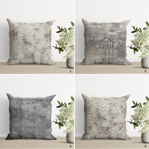 Grijs en beige Admirer's Choice kussensloop|Versleten kussenhoes|Stijlvolle woondecoratie|Abstracte kussensloop met thema|Housewarmingcadeau