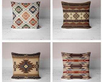 Worn Out Rug Design Cushion Case|Rustic Southwestern Pillow Cover|Authentic Aztec Design Home Decor|Native American Style Throw Pillow Cover