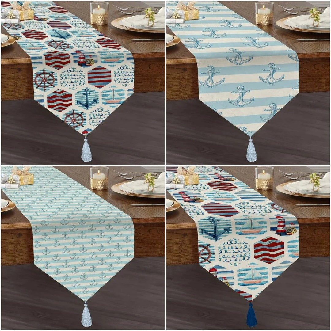 Triangular Tablecloth Nautical Fancy Table Runner|high Quality Triangle Dining Tabletop|naval ...