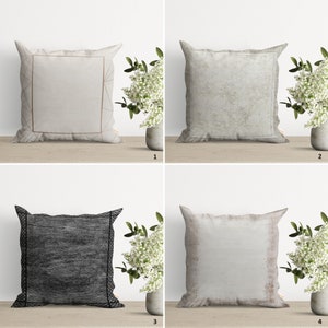 Capa de almofada com aparência desgastada | Capa de almofada elegante e emoldurada | Fronha para preferências bege | Decoração de casa simples e doce | Presente chique para inauguração de casa