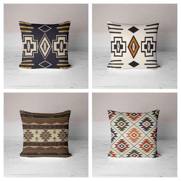 Native American Style Cushion Case|Ethnic Southwestern Pillow Cover|Aztec Print Ethnic Rustic Home Decor|Farmhouse Style Throw Pillow Cover
