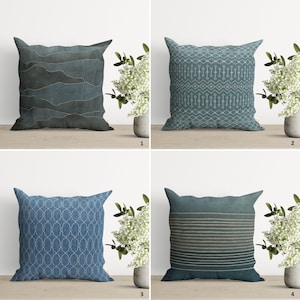 Capa de almofada verde e azul com cabeça de pato | Capa de almofada com design de formas geométricas abstratas | Fronha doce e simples | Decoração elegante para casa | Capa elegante