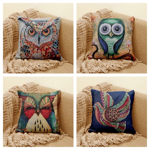 Cute Owls Belgian Tapestrymodern Design Gobelin Tapestry Owls Pillow  Coveranimal Woven Throw Pillow Topoutdoor Decorative Cushion Case - Etsy