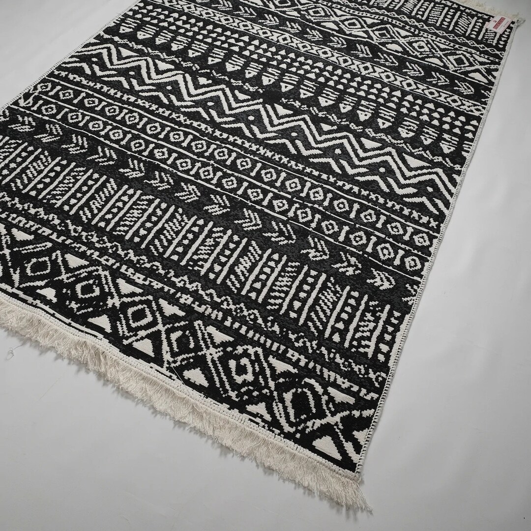 Ethnic Geometric Kilim Rugaztec Style Area Rugtraditional Machine