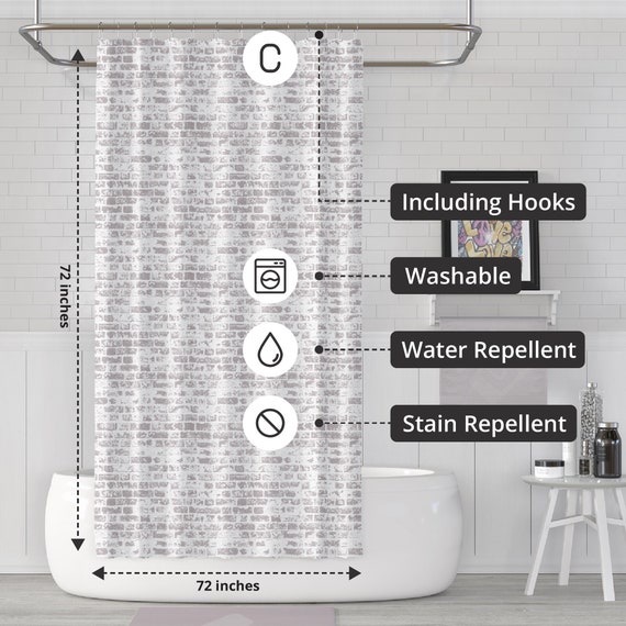 Duschvorhang-Set Mit Modernem Design – Wasserdichtes Polyester, 183x183 Cm, Inkl. 12 Haken