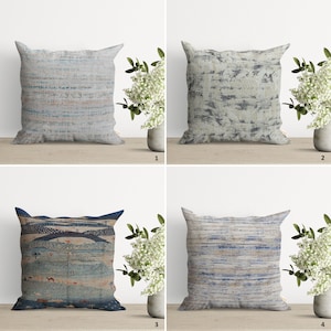 Capa de almofada azul e bege | Capa de almofada com o conceito Camelos no Deserto | Fronha simples e fofa | Decoração elegante para casa | Almofada de inauguração
