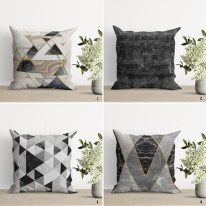 Capa de almofada com design de arte abstrata triangular | Capa de almofada geométrica | Decoração de casa simples e doce | Fronha contemporânea | Capa de almofada para casa