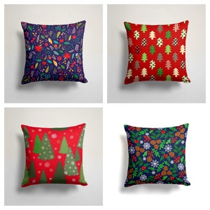 Federa per cuscino con foglie colorate/Federe per cuscino con motivo albero di Natale/Decorazione con fiocchi di neve e pigne/Cuscino con motivo natalizio/Cuscino di Natale per inaugurazione della casa