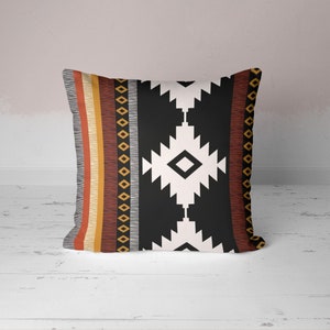 Rug Design Pillow CaseSouthwestern Terracotta Cushion CoverGeometric Aztec Design Authentic Pillow CoverFarmhouse Style Home Decoration 7