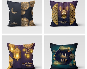 Mystical Fancy Gas Lantern Pillow Cover|Islamic Design Cushion Case|Ramadan Home Decor|Eid Mubarak Print Pillowtop|Ramadan Kareem Cushiontop