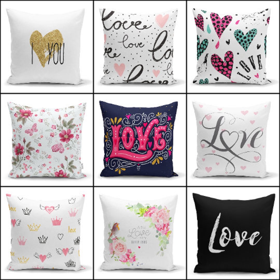 Valentine's Day Throw Pillow Covers, Watercolor Flower Gnome Loving Heart  Bicycle Holiday Decor Cushion Cases,for Couch Sofa Living Room  Outdoor,,without Pillow Inserts - Temu