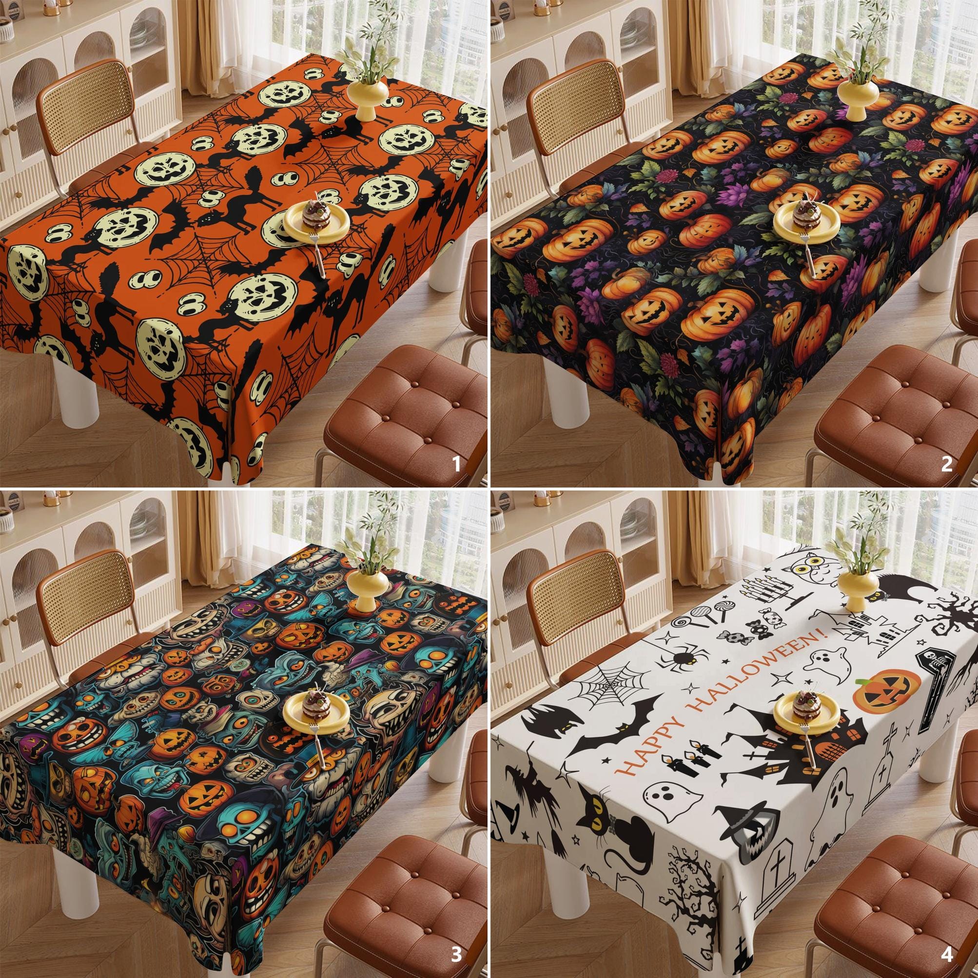 Haooryx 3 Stück 'Little Boo' Halloween Tischdecken – Wasserdicht, Niedliches Geister-Design, Für Kinderparty & Deko