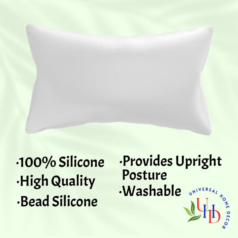 All Sizes Rectangle Pillow Insert|Soft Silicone Bead Cushion Filler for Decorative Lumbar Pillows