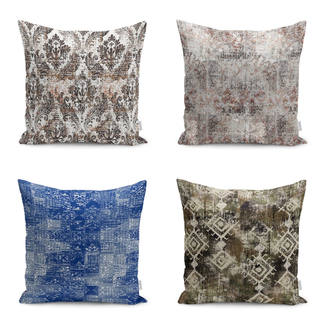 Country Style Pillow Coverworn Out Look Geometric Cushion Casesouthwestern Throw Pillowtopcarpet