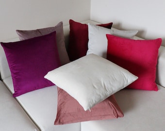 Soft Purple Velvet Pillow Cover: Decorative Throw, Lumbar Cushion Case