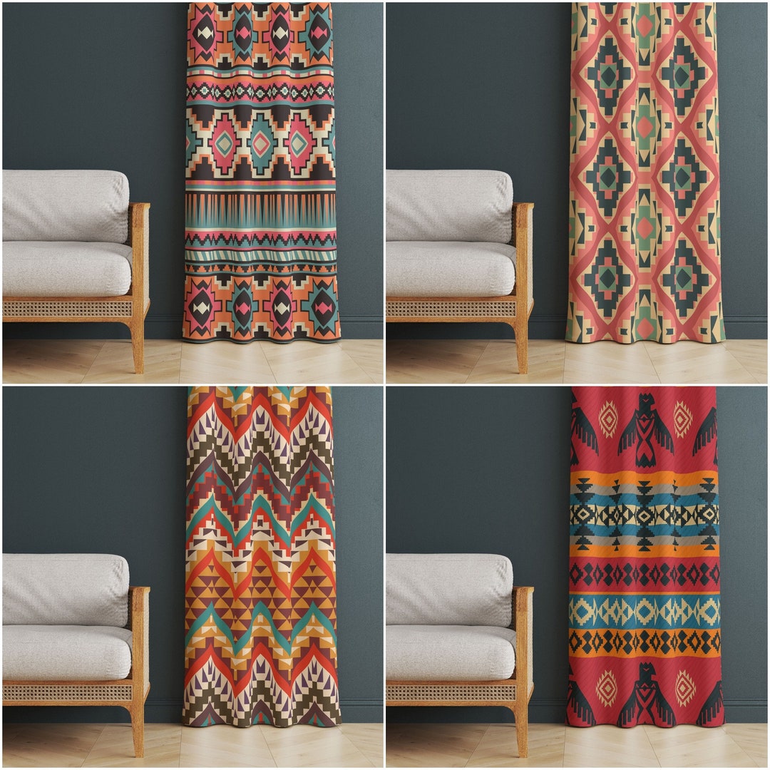Southwestern Themed Curtain|thermal Insulated Rug Design Window Curtain ...